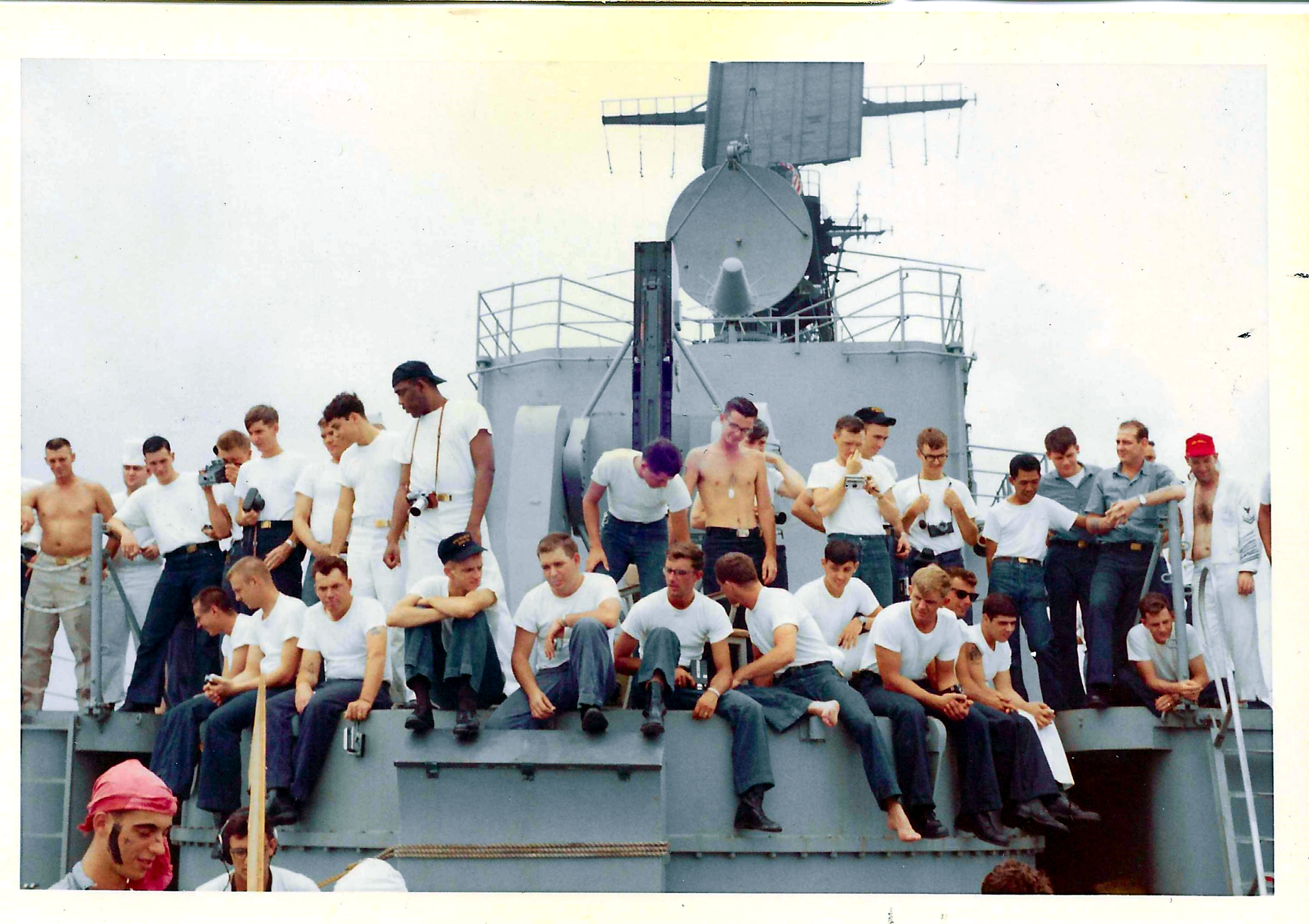 Crew members aboard USS Decatur